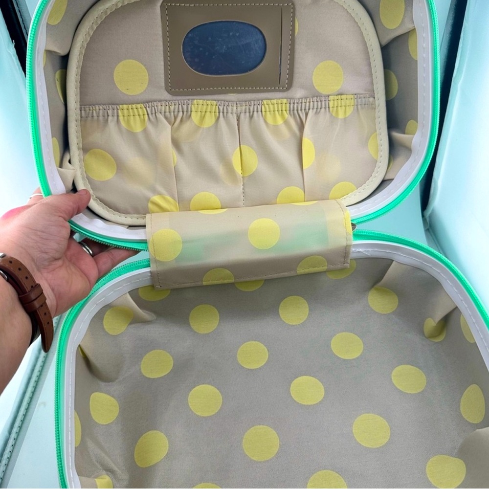 Hello Kitty Bling Mint Green Suitcase Travel Luggage- NEW - Picture 2 of 4